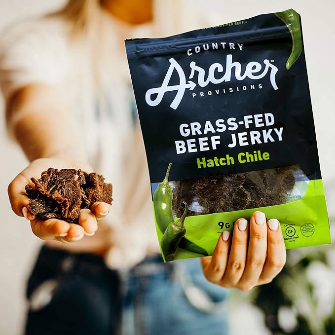 Country Archer Hatch Chili Beef Jerky 100% Grass-Fed Gluten Free 7 Ounce