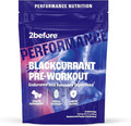 2before Blackcurrant I All Natural Vegan Pre Workout Caffeine Free I Clean Energy Endurance Recovery I Pre Workout Women and Men I 20 Servings Pouch I Informed Sports Certified