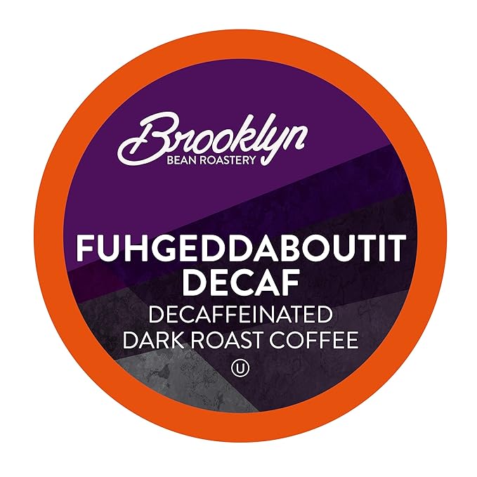Brooklyn Beans Coffee Pods Fuhgeddaboutit Decaf - Compatible with Keurig K Cup Brewers Including 2.0 Coffee Makers 40 Count Bold and Rich