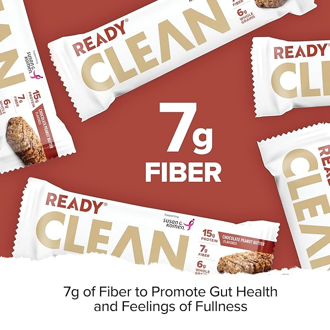 Ready® Protein Bars - High-Protein Snack with 15g Whey Protein All-Natural Ingredients Supports Lean Muscle and Recovery - Chocolate Peanut Butter (15 Pack)