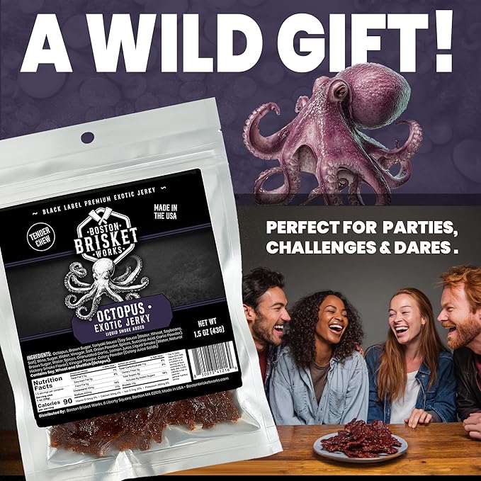 OCTOPUS JERKY – 100% Octopus Meat - Exotic Wild Game Snack