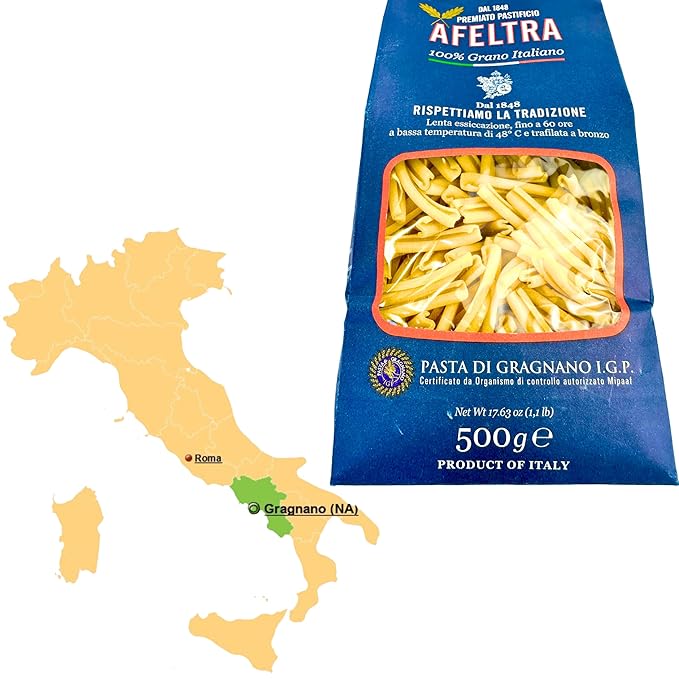Afeltra Casarecce Pasta from Italy 17.6 oz. (500g)(Pack of 2) Casareccia - Pasta di Gragnano IGP - Authentic Italian - Noodles from Durum Wheat Semolina - Gourmet Artisan