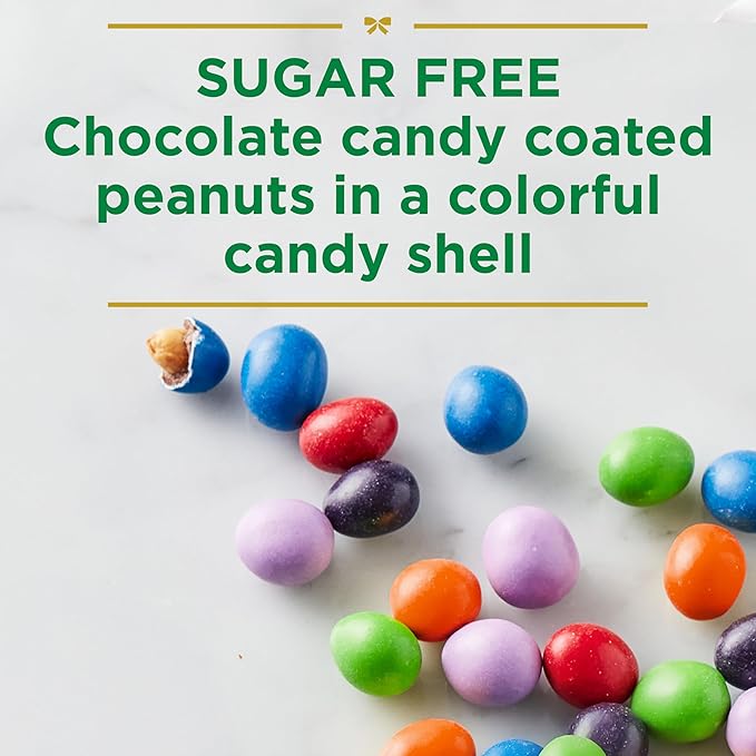 Russell Stover Sugar Free Chocolate Candy Coated Peanut Gems 7.5 Ounce Bag (Pack of 5)