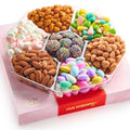 NUT CRAVINGS - Candies &amp Mixed Nuts Gift Basket in Red &amp Gold Box (7 Assortments 1 LB) Food Arrangement Healthy Snack Care Package Food Assortments