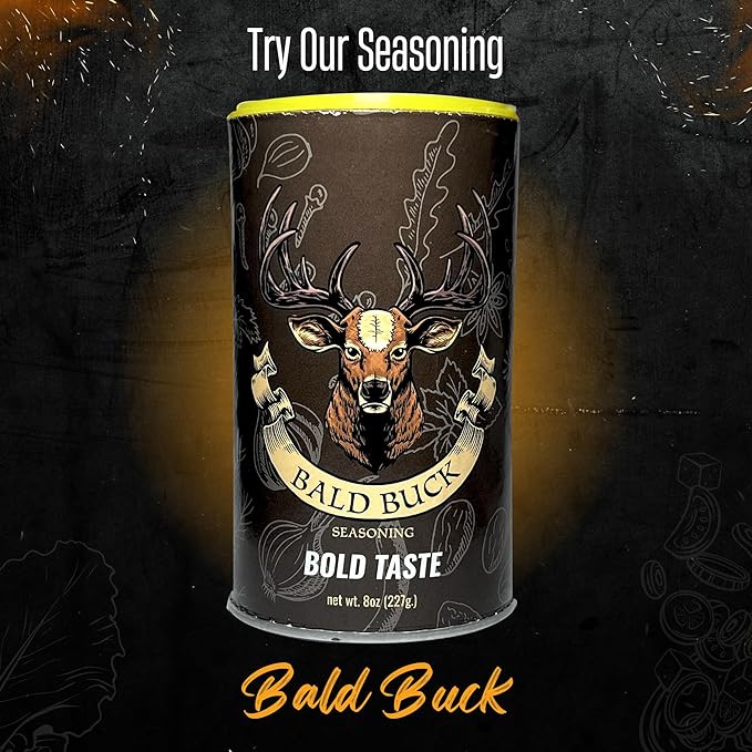 Bald Buck Seasoning Pack of 3 8 Oz (2 Bold Taste + 1 Slow Burn) | Rib Rub BBQ Chicken Seasoning | BBQ Rubs for Smoking |