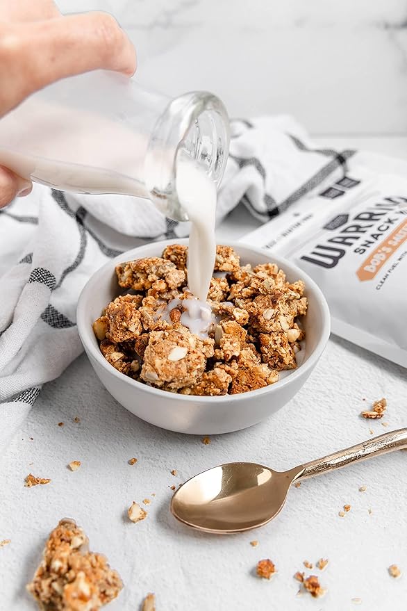 BeeFree Warrior Mix Gluten Free Granola - Chunky Granola Bites | Paleo Low Carb Grain Free Preservative Free Oat Free | Low Calorie Snacks | Bob's Salted Caramel 9 ounce bags 3 pack