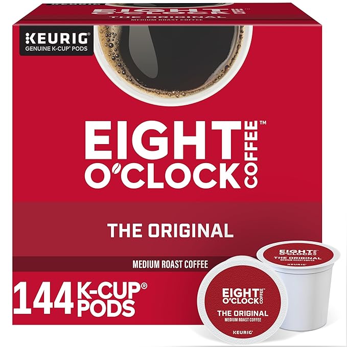 Eight O Clock The Original Single-Serve Keurig K-Cup Pods Medium Roast Coffee 144 Count (6 Boxes of 24 Pods)