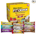 FITCRUNCH Snack Size Protein Bars 6-Layer Baked Bar 3g of Sugar Gluten Free &amp Soft Cake Core (18 Count Flavor Lovers)