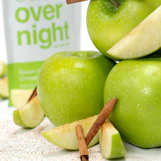 Oats Overnight Green Apple Cinnamon 8 Pack + BlenderBottle &amp Strawberries &amp Cream 8 Pack - 20g Protein High Fiber Breakfast Shake - Gluten Free Non GMO Oatmeal