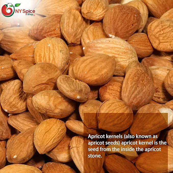 NY Spice Shop Sweet Apricot Kernels - 3 Pound Dried Sweet Raw Apricot Seeds - Sun Dried Appricot Seeds - Super Natural Dry Food - Rich Source of Vitamin &amp Protein