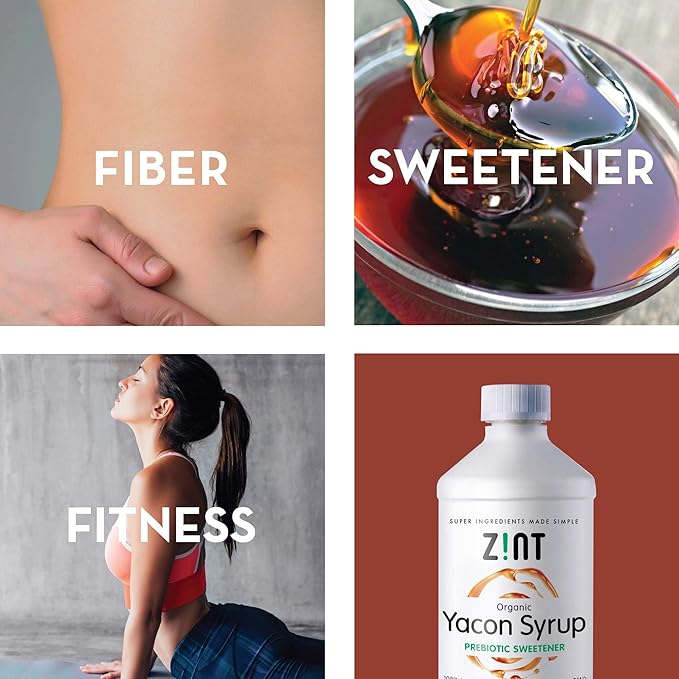 Organic Yacon Syrup - Award-Winning 100% Pure Paleo-Certified Prebiotic Fiber Liquid Natural Sweetener Non GMO Pure Yacon Root Superfood - Natural Diet Aid (8 Fl Oz 2 Pack)