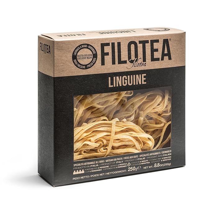 Filotea Linguine Skeins Artisan Italian Egg Pasta 250g Traditional Egg Linguine Made with Durum Wheat Semolina &amp Eggs Handcrafted Authentic Premium Gourmet Slow Dried Pasta Made in Italy