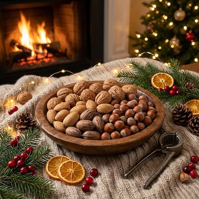 Premium In-Shell Nut Variety Pack 4 lbs Mixed Nuts in Shell Walnut Almond Pecan &amp Hazelnut Separate Bags Packed in One Box Fresh Whole Nuts