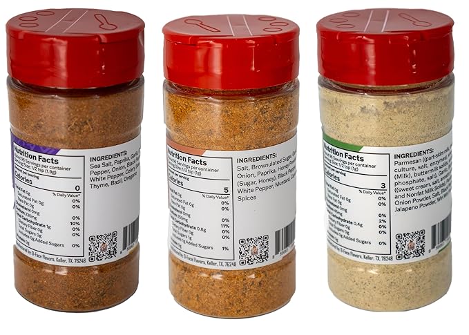 O-Face BBQ Seasoning 3 Pack Bayou Boom Boom Pork Rub Spicy Garlic Parmesan Bold Southern Flavor Variety Set