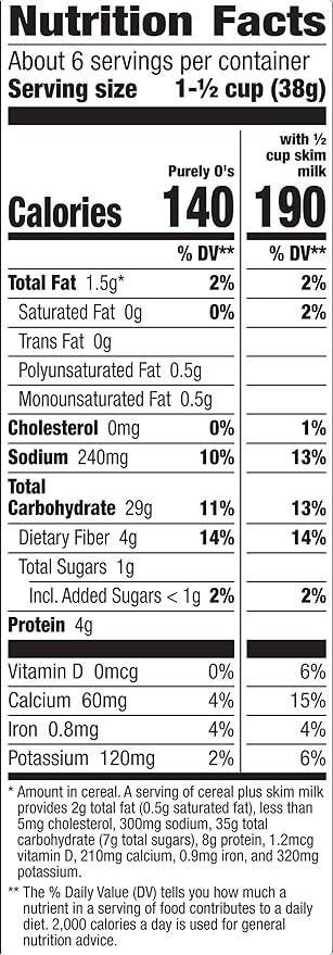 Cascadian Farm Organic Purely O's Cereal 8.6 oz (Pack of 12)