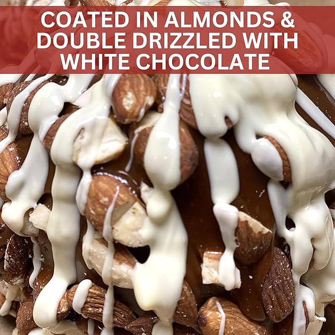 TV's Deli &amp Diner Gourmet Jumbo Caramel Apple | Caramel Toasted Almonds &amp White Chocolate | Handmade &amp Freshly Prepared (Almond White Chocolate)