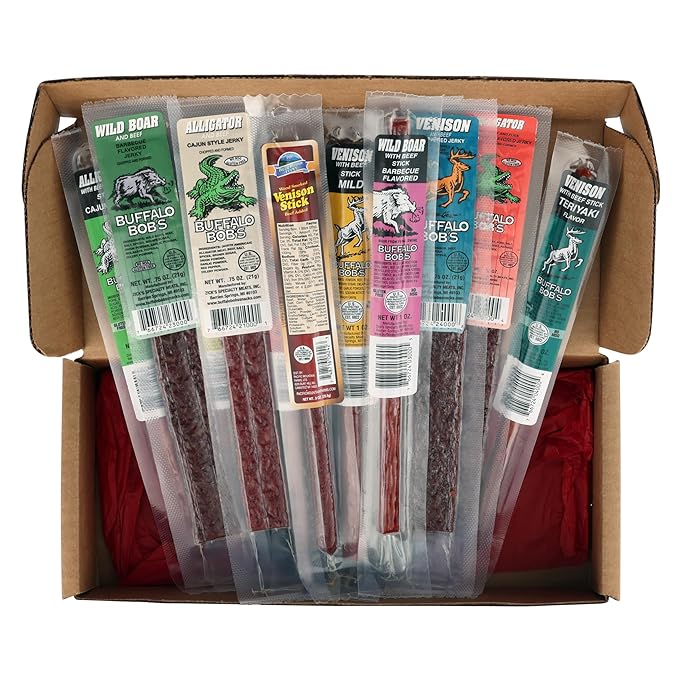 Jerky Dynasty Swamp Mix - 12-Piece Jerky Snack Variety Pack with Beef Venison Wild Boar &amp Alligator - Bold High-Protein Snacks for Outdoor Adventures Gatherings &amp On-the-Go
