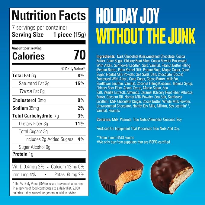 SkinnyDipped Cups &amp Bites | Low Sugar Low Carb Keto Friendly &amp Gluten Free | Holiday Gift Box – Assorted Chocolate &amp Nut Variety Pack