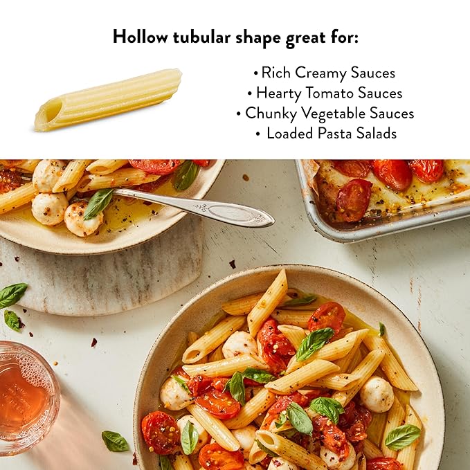 DeLallo Penne Rigate Pasta 1 Pound Bag 4 Pack Made in Italy Cooks in 11 Minutes Made with Durum Wheat Semolina Flour Non-GMO