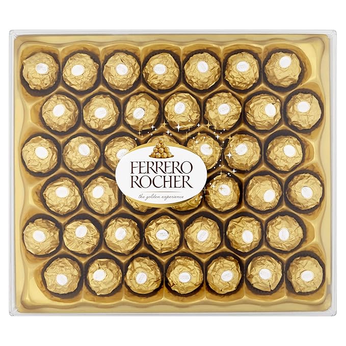 Ferrero Rocher Chocolate Gift Set Hazelnut and Milk Chocolate Pralines Box of 42 Pieces