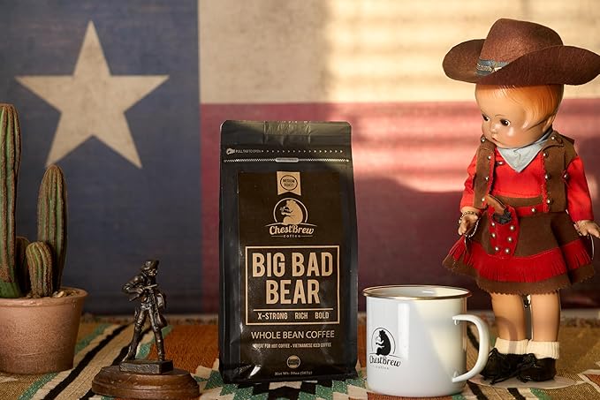 ChestBrew Big Bad Bear – X-Strong Bold Vietnamese Whole Bean Coffee 20 oz