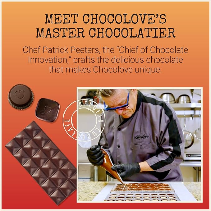Chocolove Maple Glazed Salted Pecans Dark Chocolate Bars | 70% Cocoa | Crunchy Pecans | Premium Belgian Chocolate | Non GMO Rainforest Alliance Certified 3.2oz Bar (12 Pack)