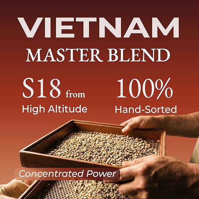 Cafely SaiGon OG - Robusta &amp Arabica Blend Whole Bean Vietnamese Coffee – Dark Roast High Caffeine (Bold &amp Smooth) Signature Blend Low Acid Single Origin Direct Trade For Espresso Phin