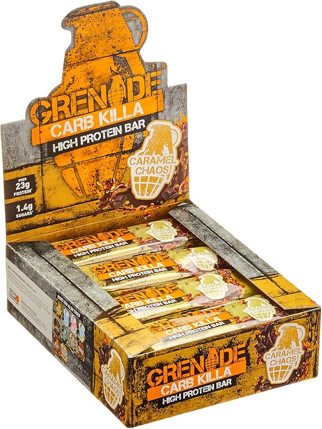 Grenade Carb Killa High Protein and Low Sugar Candy Bar 12 x 60 g - Caramel Chaos12 Count (Pack of 1)