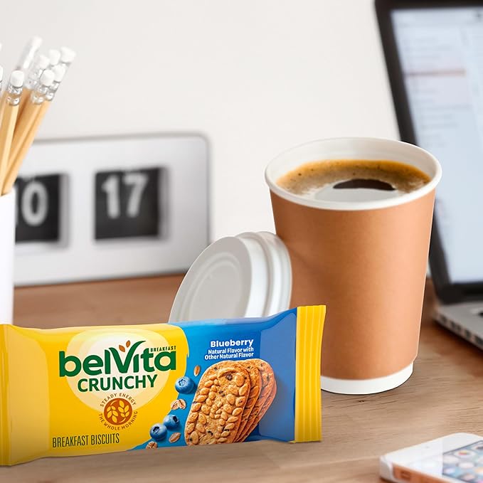 belVita Breakfast Bars Biscuits Blueberry 30 Total Packs 6 Boxes (4 Biscuits Per Pack)
