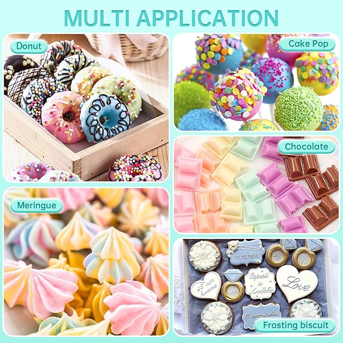 Oil Based Food Coloring Set for Chocolate - 8 colors Vibrant Edible Baking Food Dye for Chocolate Candy Melts Fondant Butter Meringues Cookie Icing Frosting Donut - 0.67 Fl.Oz Bottles