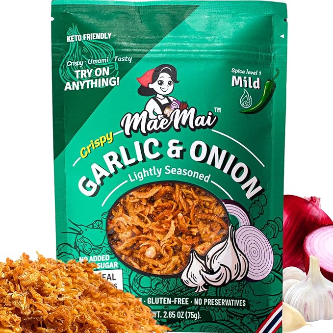 MaeMai MILD Spice - Non-Oily Chili Crisp Topper Rice Seasoning Ramen Topper Furikake | Umami Onion &amp Garlic Flakes | 2.65oz (75g)