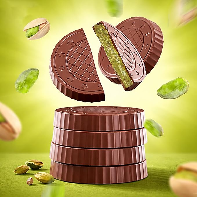 Fiorella Dubai Style Milk Chocolate Pistachio Bars Filled Chocolate With Pistachio Butter &amp Crispy Kadayif Individually Wrapped Chocolate Snacks 18 Pack