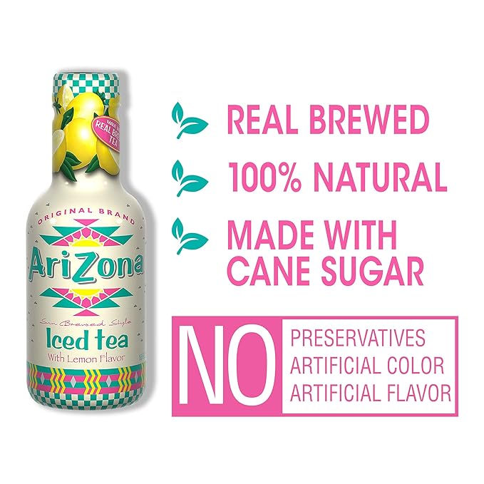 Arizona Lemon Tea 16.9 Fl Oz Pack Of 20