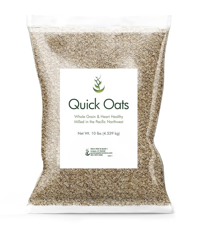 Pure Original Ingredients Quick Oats Breakfast Cereal Whole Grain Milled In The Pacific Northwest Eco-Friendly Packaging 10 lb