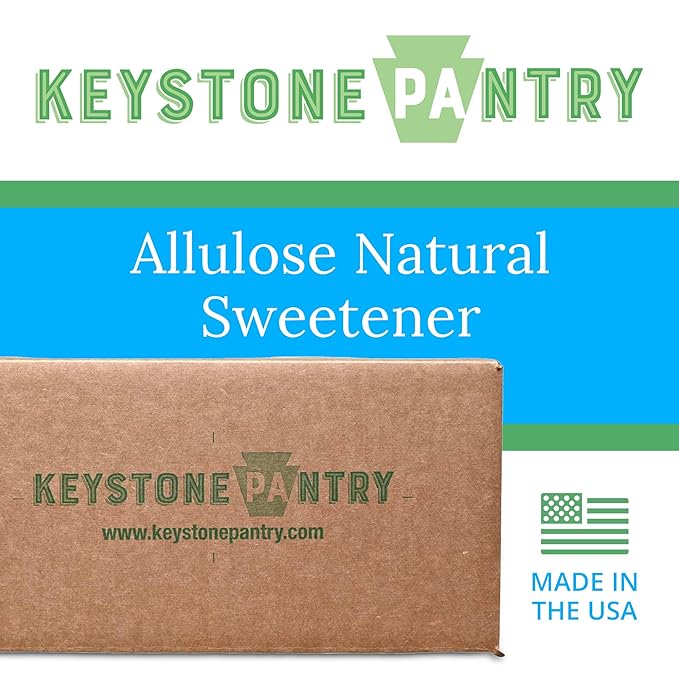 Keystone Pantry - Allulose Sweetener Low Calorie and Low Carb Sugar Substitutes Natural Allulose Sugar Substitute Gluten Soy and Sugar Alcohol-Free 20 Lbs.