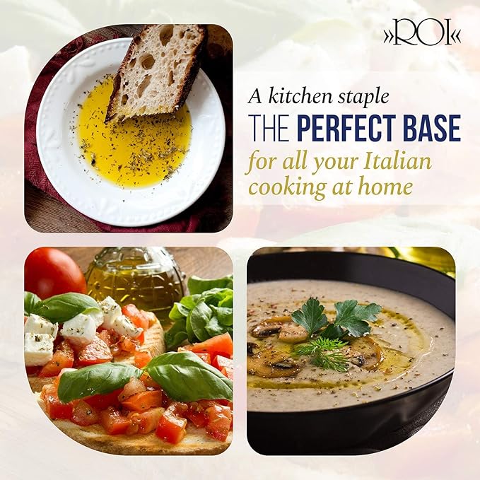 ROI Rosemary Infused Olive Oil - 100% Natural Italian Gourmet Extra Virgin Olive Oil - Cold Pressed with Real Rosemary 8.45 fl oz / 250 ml