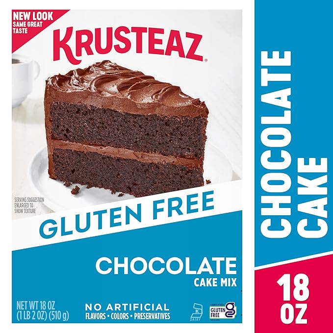 Krusteaz Gluten Free Chocolate Cake Mix No Artificial Flavors Colors or Preservatives 18 Ounce(Pack of 4)