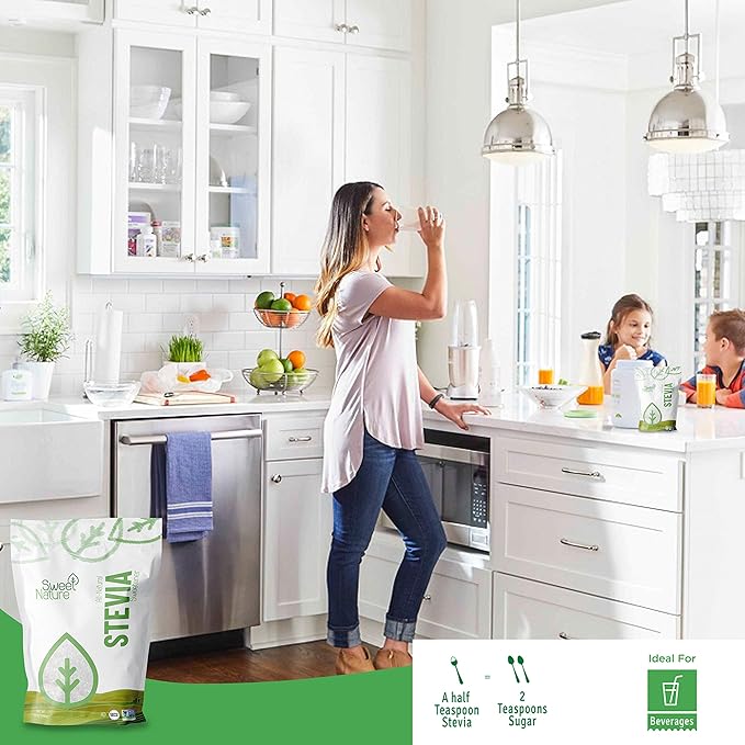 Sweet Nature | Stevia Erythritol Sweetener Powder - Keto Sugar Substitute for Diabetics - Vegan Low Carb Healthy 100% Natural and Kosher (32 Oz)