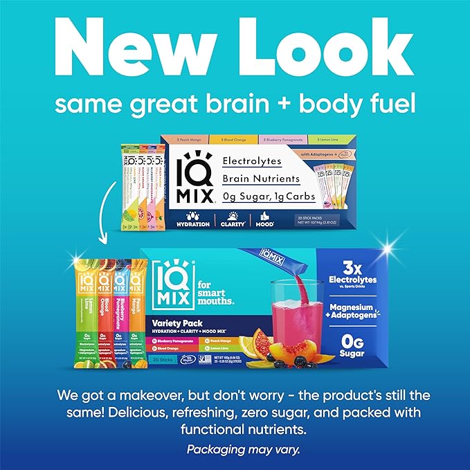IQBAR Brain and Body Keto Protein Bars - 12 Count Chocolate Lovers Variety Low Carb Vegan Bars &amp IQMIX Sugar Free Electrolyte Powder Packets - 20 Count Variety Pack Keto Electrolytes with Lions M