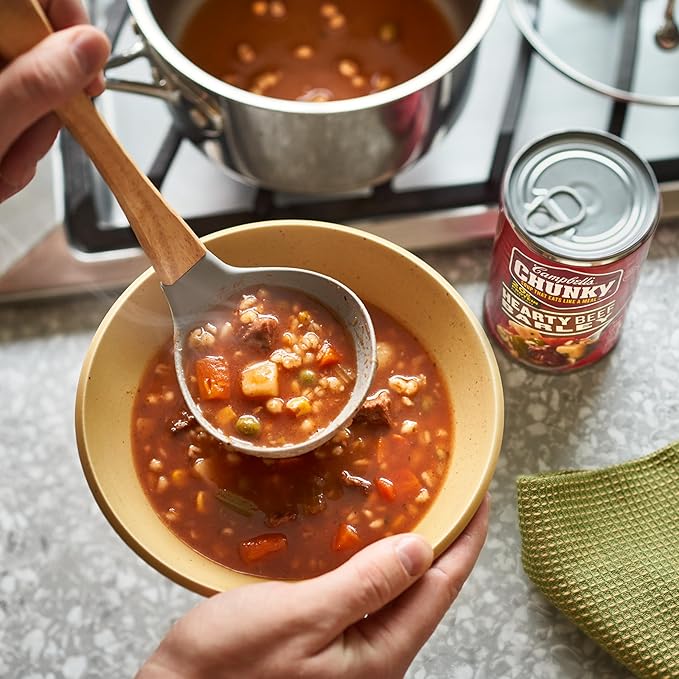 Campbell’s Chunky Soup Hearty Beef and Barley Soup 18.8 Oz Can (Pack of 24)