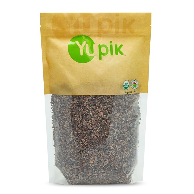 Yupik Organic Raw Cacao Nibs 2.2 lb (35.2 oz) Gluten-Free Kosher GMO-Free Vegan No Sugar Added No Additives Made from Raw Cacao Crunchy Healthy Snacks Ideal for Baking &amp Topping