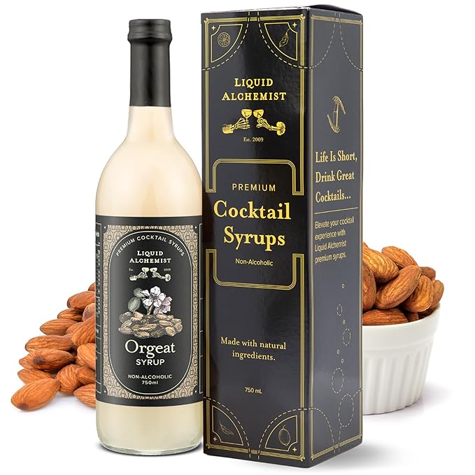 Liquid Alchemist Orgeat Syrup for Cocktails - Real Ingredients Make Our Almond Syrup the Perfect Mai Tai Mix - Non-GMO Gluten Free &amp Vegan (25.4 oz)