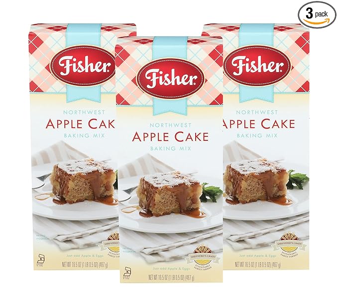 Fisher Northwest Apple Cake Mix 16.5 OZ (Pack of 3)
