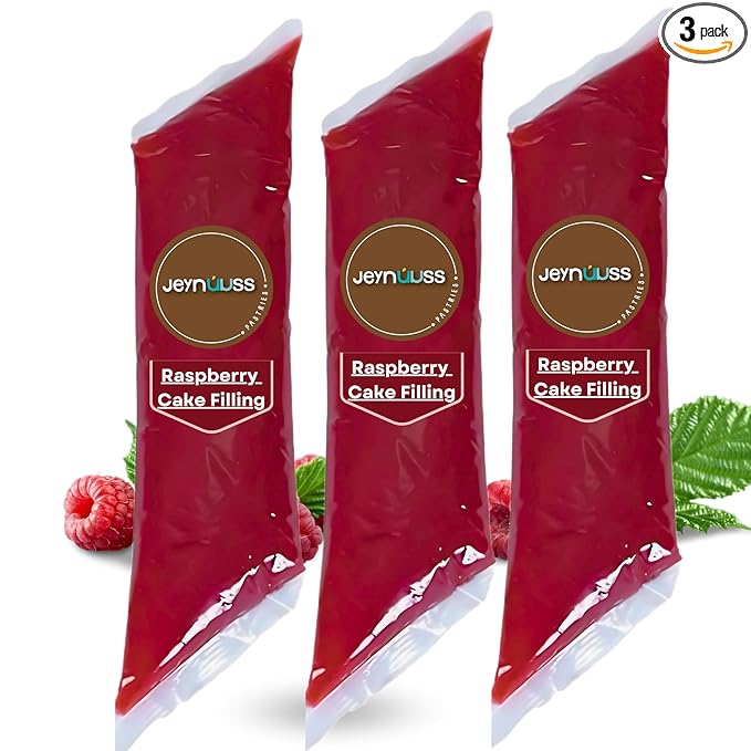 Jeynuuss Raspberry Cake Filling 2LB - Pastry Filling Raspberry Filling for Cakes Cream Cheese Filling 3 Pack
