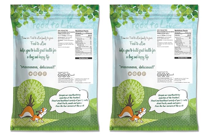 Food to Live Dry Roasted Macadamia Nuts with Himalayan Salt 16 Pounds – Oven Roasted Whole Nuts Lightly Salted No Oil Added Vegan Snack Keto Kosher Bulk. High in Protein. Great for Baking