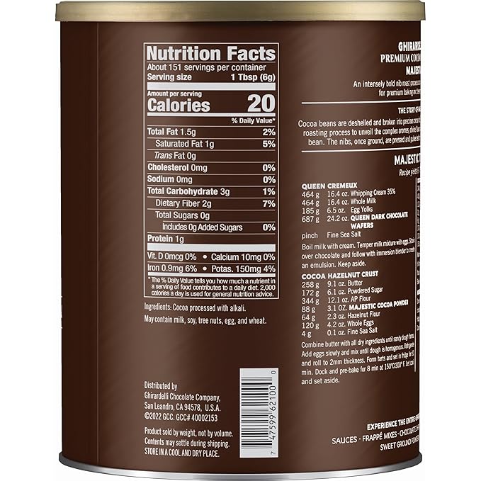 Ghirardelli Majestic Premium Cocoa Powder 32 oz