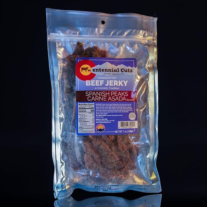 Centennial Cuts Beef Jerky – Spanish Peaks Carne Asada High Protein 7 oz Snack