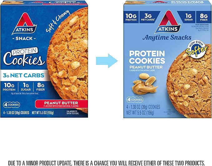 Atkins Soft Baked Energy Bars Blueberry 15g Protein2g Sugar Excellent Source &amp Peanut Butter Protein Cookie Protein Dessert Rich in Fiber 3g Net Carb 1g Sugar