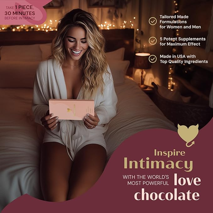 Misbehave Love Chocolate - Premium Dark Chocolate to Inspire Intimacy - Tailored Formula for Women | Vegan Gluten-Free