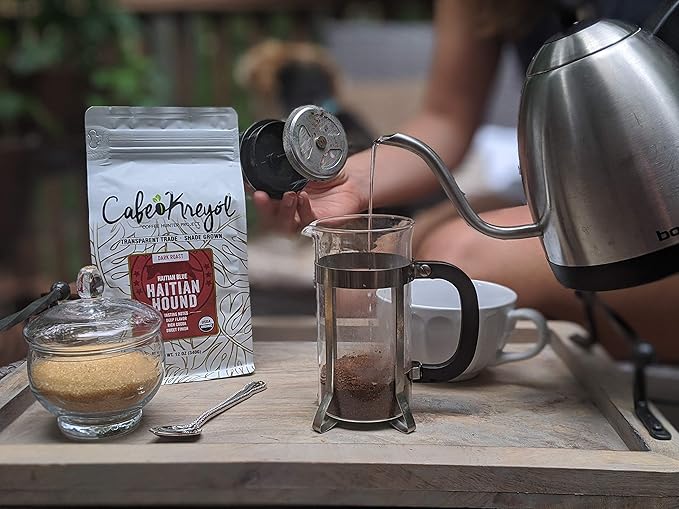 Cafe Kreyol Organic Haitian Hound | 5 lb - Haitian Blue Dark Roast Coffee - Whole Bean Coffee is Smooth Low Acid and Bold Deep Notes of Chocolate with a Sweet Finish
